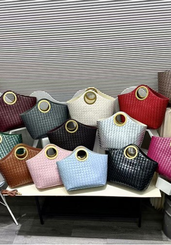 Outing Woven Vegan Leather Bag Beige