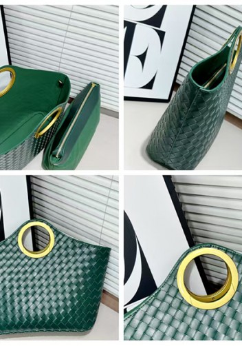 Outing Woven Vegan Leather Bag Dark Green