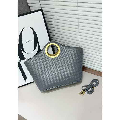 Outing Woven Vegan Leather Bag Grey