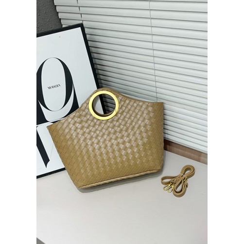Outing Woven Vegan Leather Bag Khakhi
