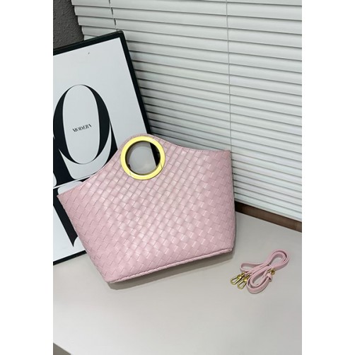 Outing Woven Vegan Leather Bag Pink