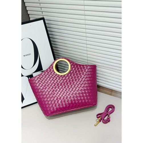 Outing Woven Vegan Leather Bag Plum Purple