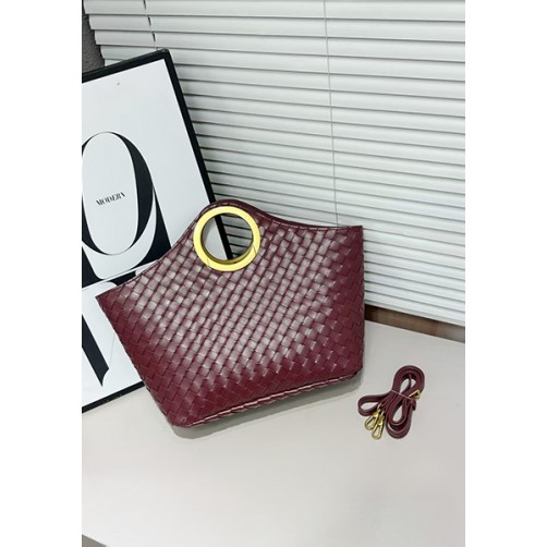 Outing Woven Vegan Leather Bag Wine