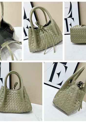 Mia Gallery Woven Vegan Leather Small Shoulder Bag Cave Green