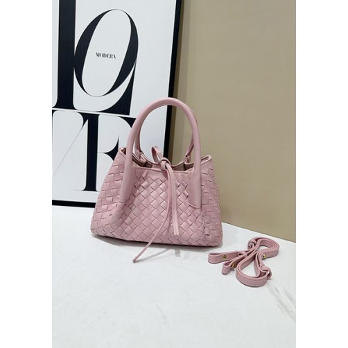 Mia Gallery Woven Vegan Leather Small Shoulder Bag Pink