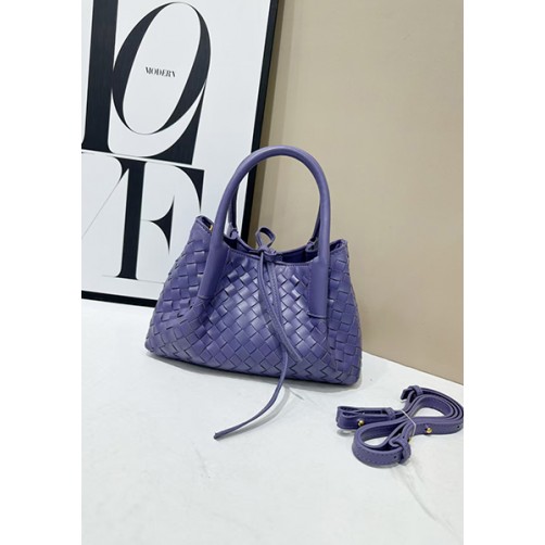 Mia Gallery Woven Vegan Leather Small Shoulder Bag Purple