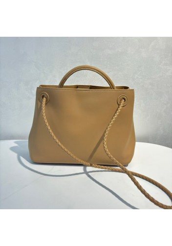 Allegria Large Smooth Leather Shoulder Bag Beige