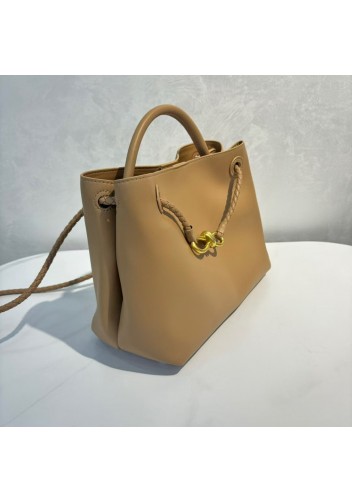 Allegria Large Smooth Leather Shoulder Bag Beige