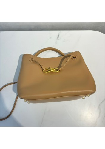 Allegria Large Smooth Leather Shoulder Bag Beige