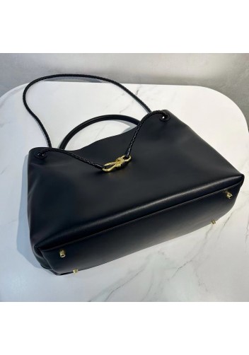 Allegria Large Smooth Leather Shoulder Bag Black