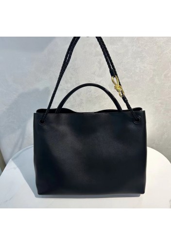Allegria Large Smooth Leather Shoulder Bag Black