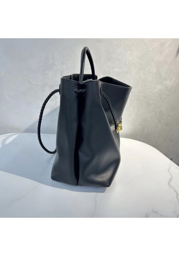 Allegria Large Smooth Leather Shoulder Bag Black