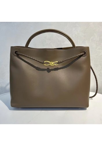 Allegria Large Smooth Leather Shoulder Bag Brown