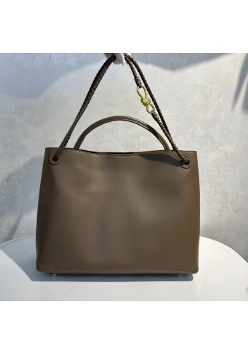 Allegria Large Smooth Leather Shoulder Bag Brown