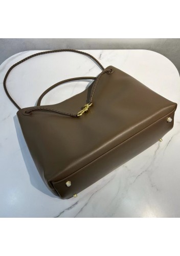 Allegria Large Smooth Leather Shoulder Bag Brown