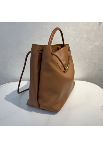 Allegria Large Smooth Leather Shoulder Bag Camel