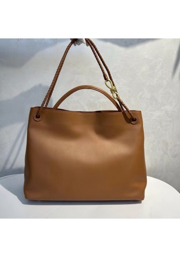 Allegria Large Smooth Leather Shoulder Bag Camel