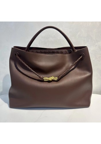 Allegria Large Smooth Leather Shoulder Bag Coffee
