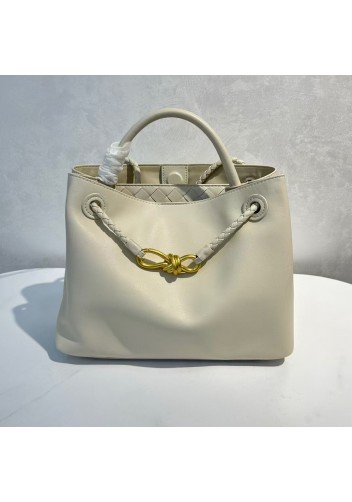Allegria Large Smooth Leather Shoulder Bag Cream