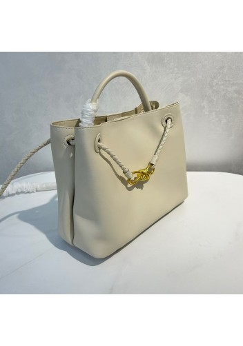 Allegria Large Smooth Leather Shoulder Bag Cream