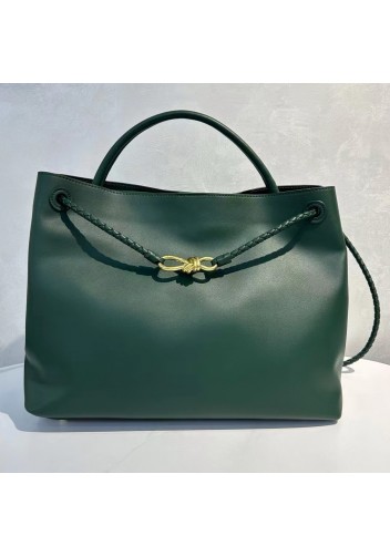 Allegria Large Smooth Leather Shoulder Bag Green