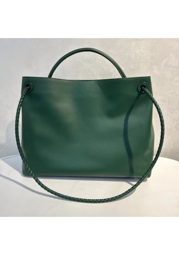 Allegria Large Smooth Leather Shoulder Bag Green