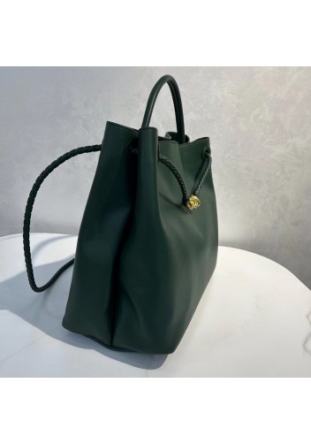 Allegria Large Smooth Leather Shoulder Bag Green