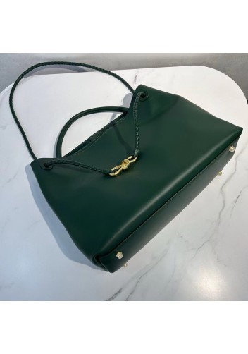 Allegria Large Smooth Leather Shoulder Bag Green