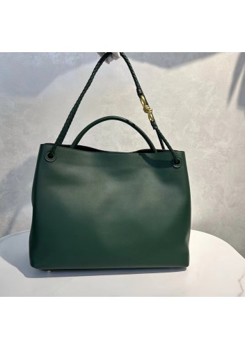 Allegria Large Smooth Leather Shoulder Bag Green