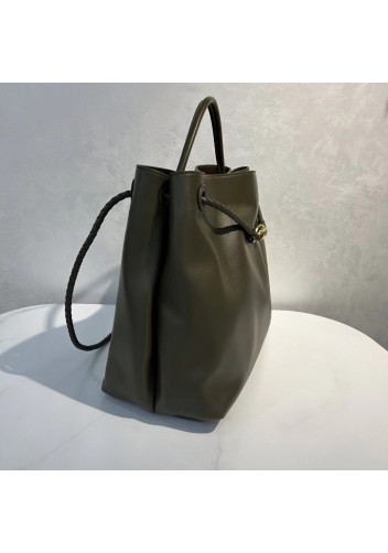 Allegria Large Smooth Leather Shoulder Bag Grey