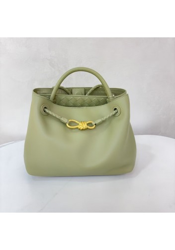 Allegria Large Smooth Leather Shoulder Bag Light Cave Green