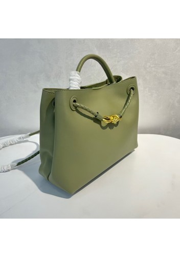 Allegria Large Smooth Leather Shoulder Bag Light Cave Green