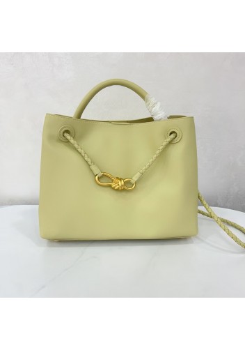 Allegria Large Smooth Leather Shoulder Bag Light Yellow