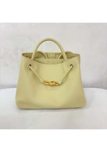 Allegria Large Smooth Leather Shoulder Bag Light Yellow