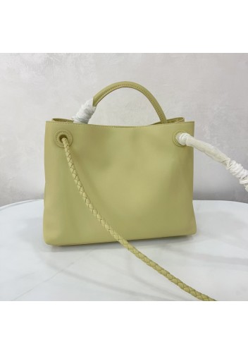 Allegria Large Smooth Leather Shoulder Bag Light Yellow