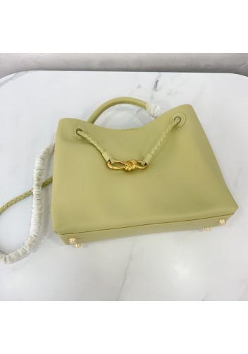 Allegria Large Smooth Leather Shoulder Bag Light Yellow