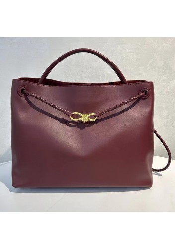 Allegria Large Smooth Leather Shoulder Bag Wine