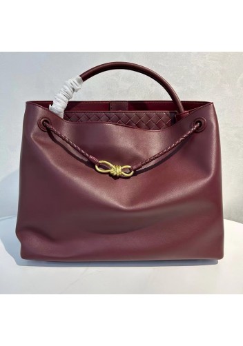 Allegria Large Smooth Leather Shoulder Bag Wine