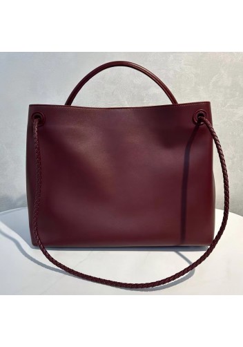 Allegria Large Smooth Leather Shoulder Bag Wine
