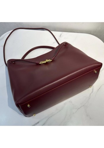 Allegria Large Smooth Leather Shoulder Bag Wine