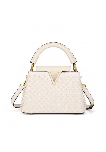 Victoria Pearl Handbag White