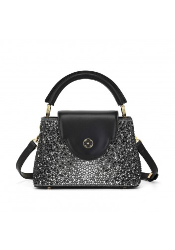 Victoria Hot-fix Rhinestones Handbag Black