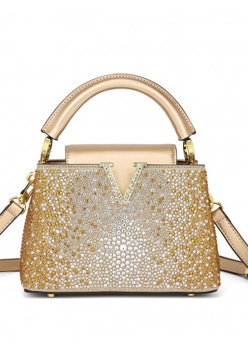 Victoria Hot-fix Rhinestones Handbag Gold