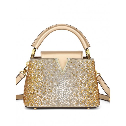 Victoria Hot-fix Rhinestones Handbag Gold