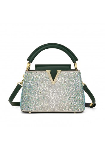 Victoria Hot-fix Rhinestones Handbag Green
