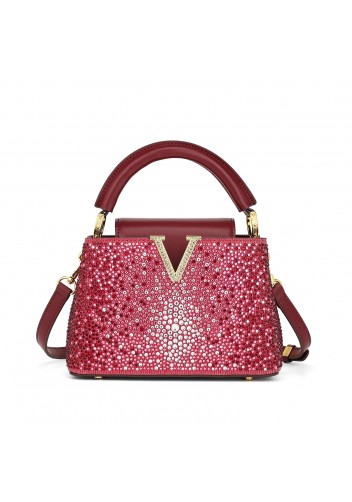 Victoria Hot-fix Rhinestones Handbag Red