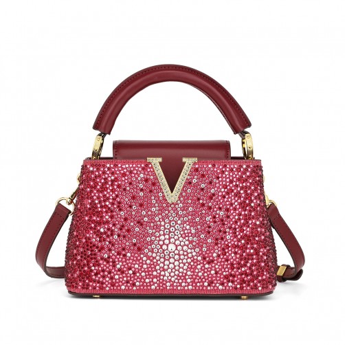 Victoria Hot-fix Rhinestones Handbag Red
