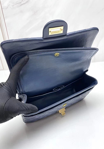 Adele Flap Medium Lambskin Gold Hardware Blue