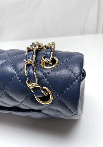 Adele Flap Medium Lambskin Gold Hardware Blue