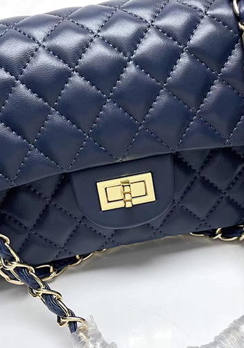 Adele Flap Medium Lambskin Gold Hardware Blue